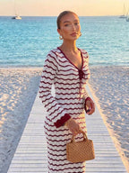 Robe Maxi Sandra en Maille Crochet – Élégance Estivale