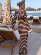 Robe Maxi Sandra en Maille Crochet – Élégance Estivale
