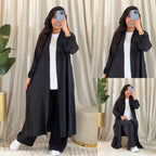 Ensemble 3 Pièces : Kimono Long, Pantalon Large & T-shirt