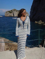 Robe Maxi Sandra en Maille Crochet – Élégance Estivale